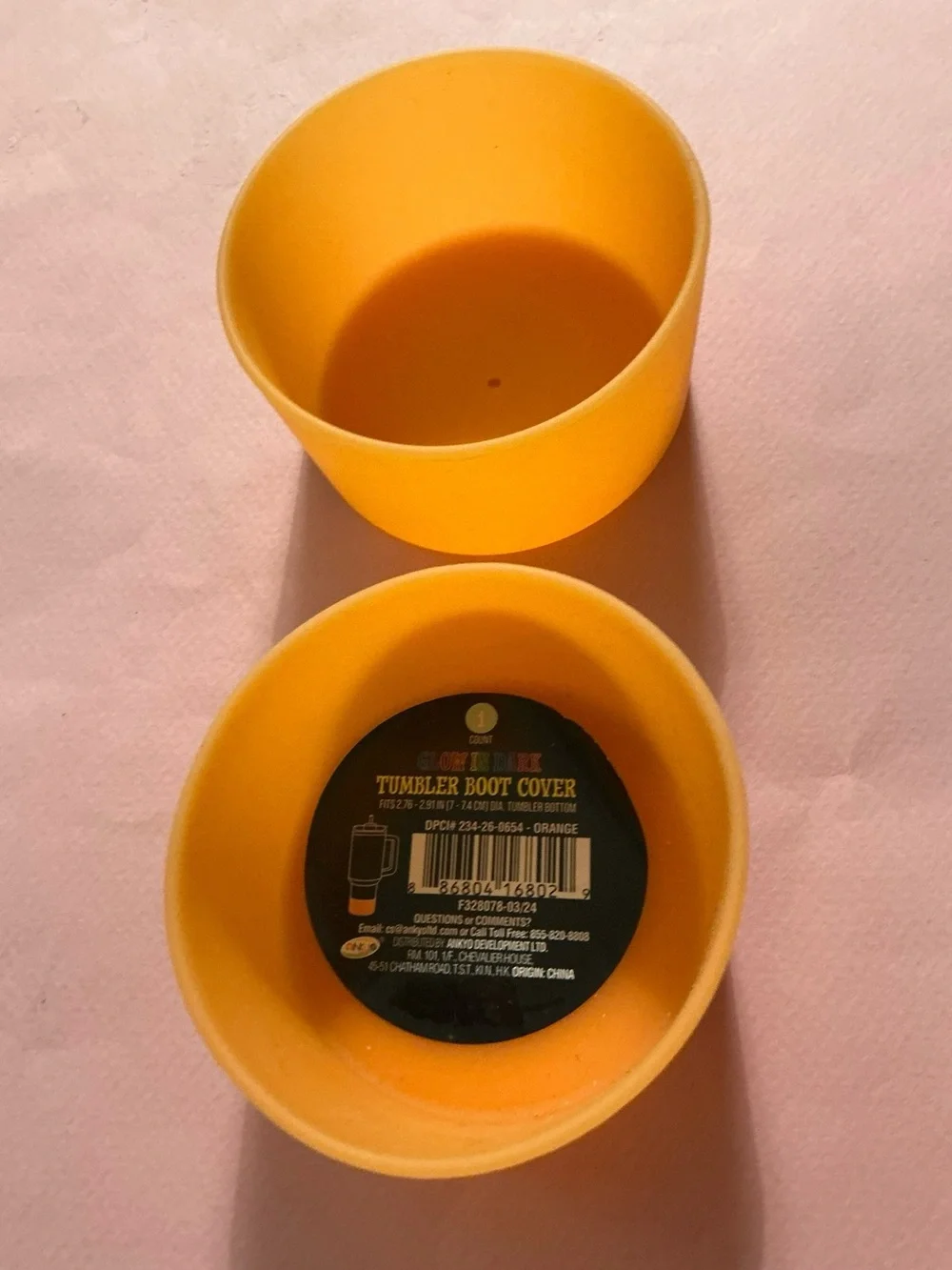 Glow in The Dark Silicone Tumbler Boot Cover 2 Orange & 2 Teal Blue